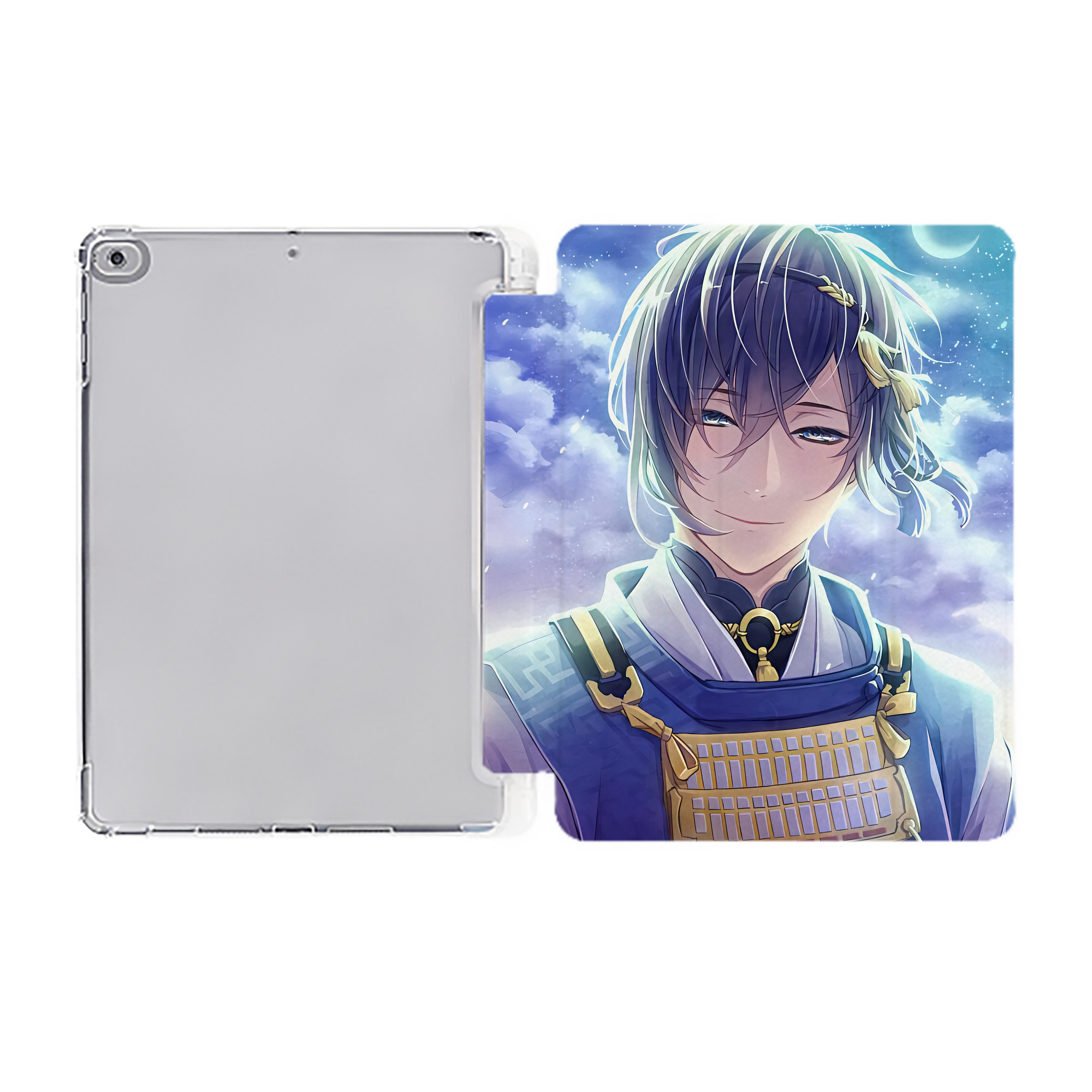 （画像用） 刀剣乱舞 Touken Ranbu IPad ケース ペン収納付き 三つ折りスタンド PUレザー×シリコン 対応機種9.5/10.5/10.9インチ